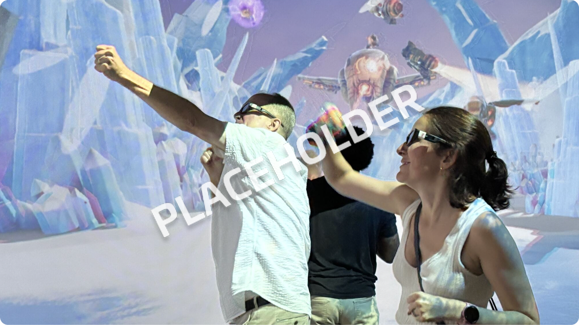 Guests enjoying the Superman Experience projection room