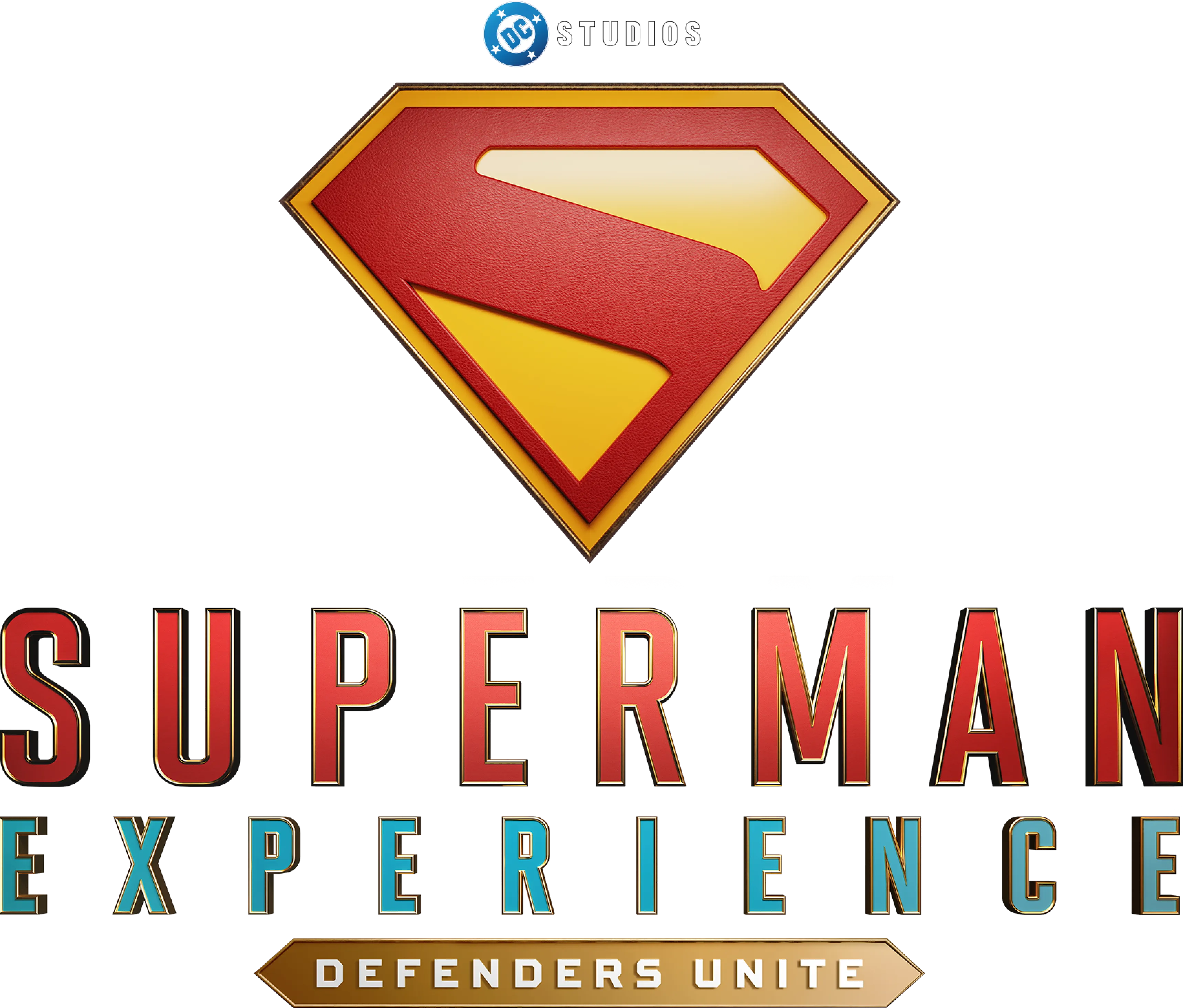 Superman Experience - Primary Logo with Defenders Unite tagline (High Resolution)